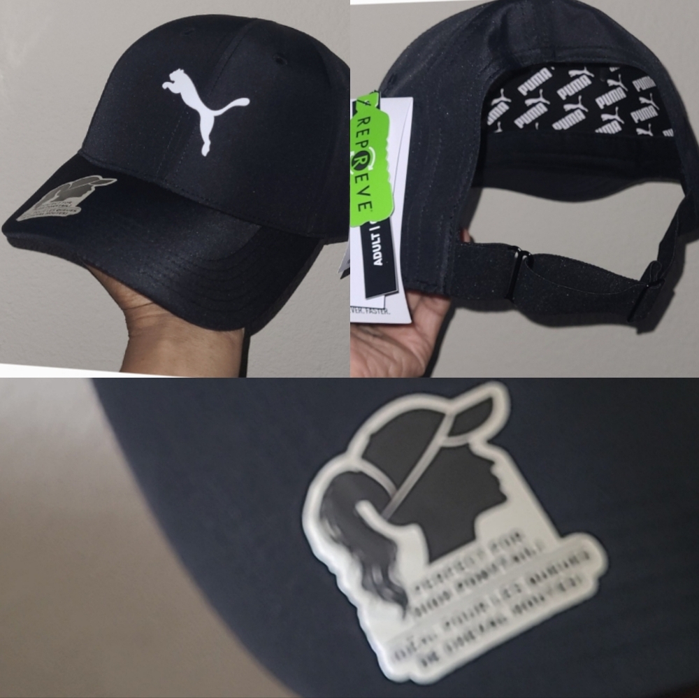 NWT Puma Classic Ponytail Black Cap With Cat Logo